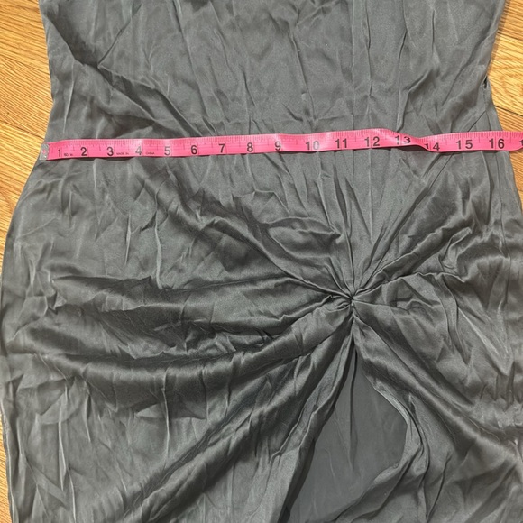 SKIMS Size Large High Slit Twist Slip Dress Gunmetal Grey gray NWT Silk silky - Picture 9 of 10